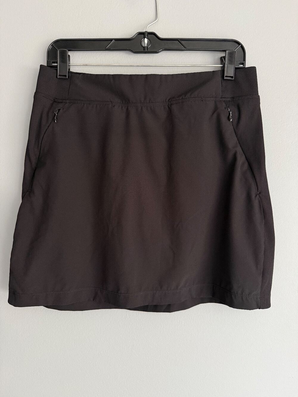 Calvin Klein Performance Women Skort Size M Black Zip Pockets Elastic Waist